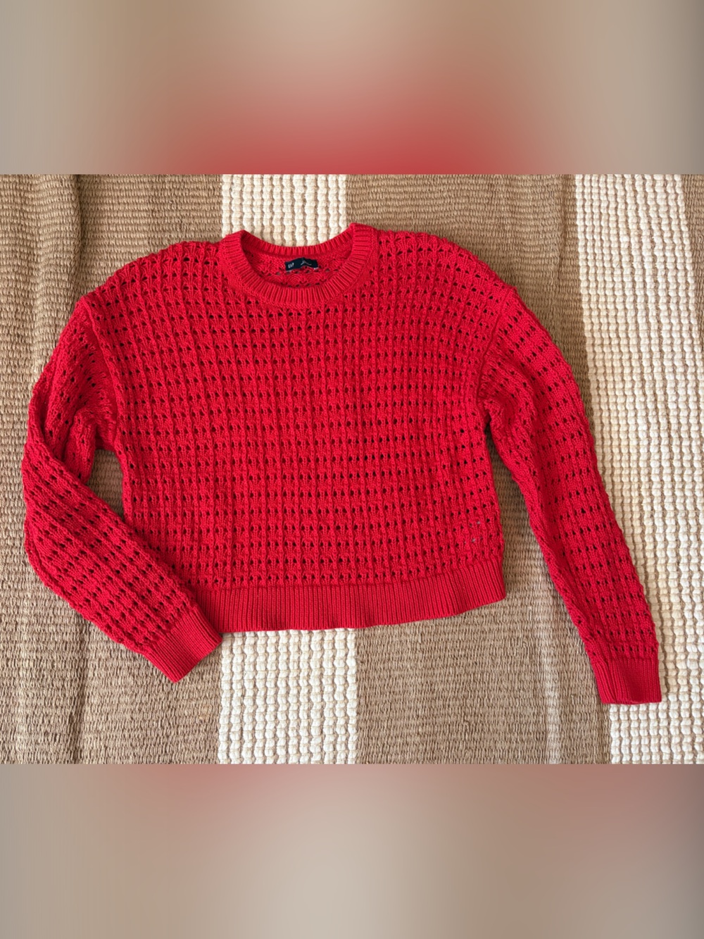 GAP Cotton Crochet Crewneck Sweater 100% Cotton